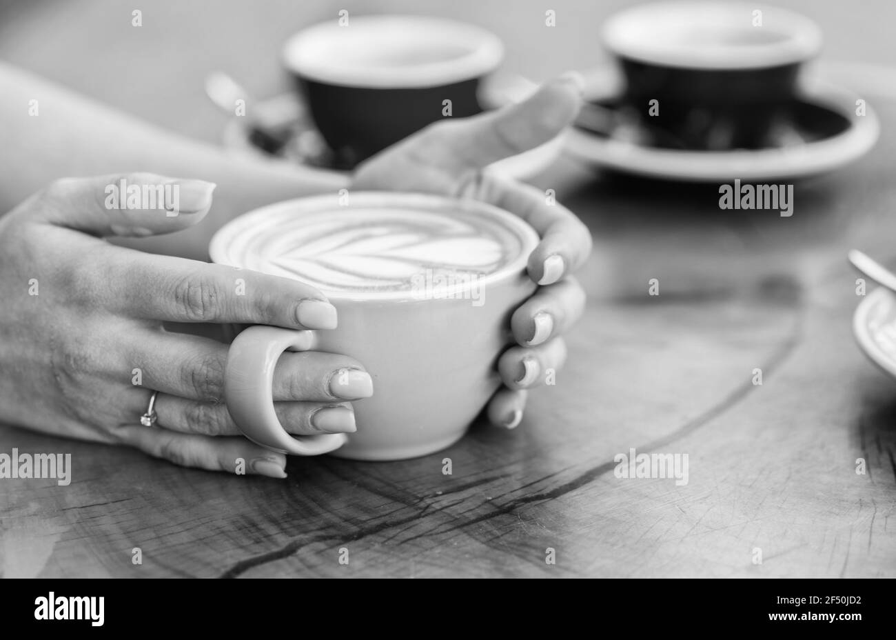 Cup of coffee with heart shape. good morning coffee. barista serve