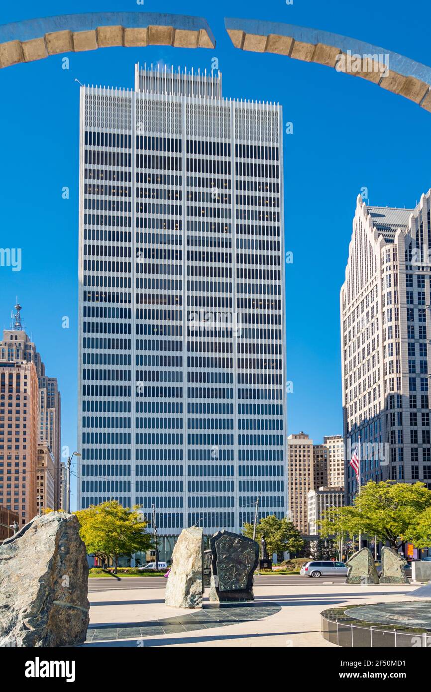 Hart Plaza in downtown Detroit Michigan, USA Stock Photo Alamy