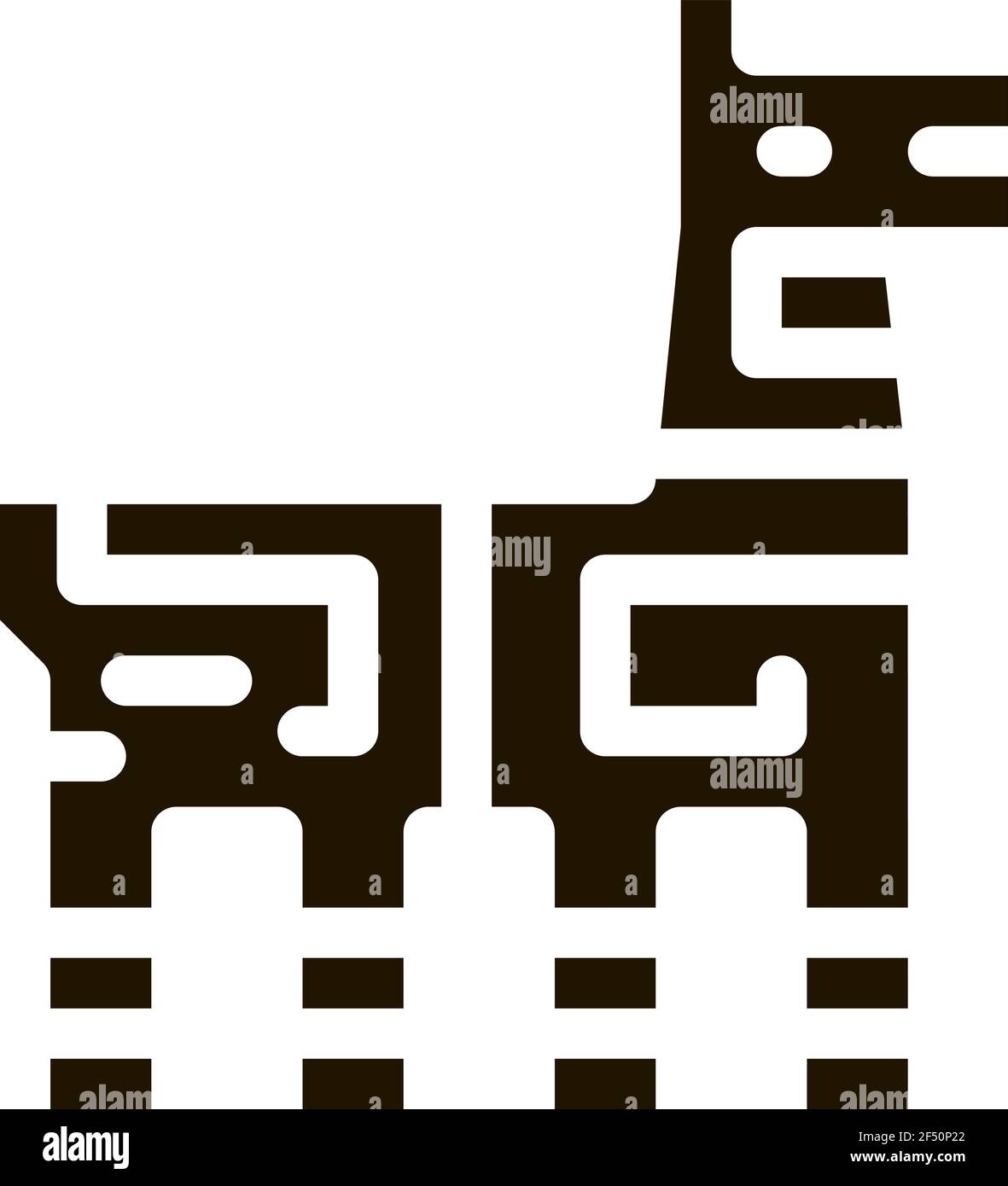 Ethnic Animal Totem Vector Glyph Illustration Stock Vector