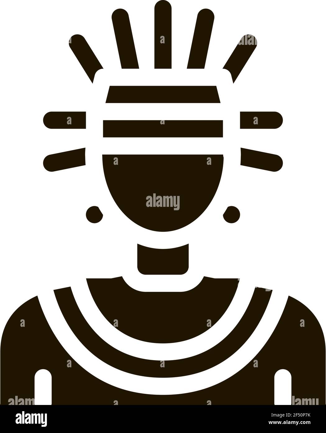 Aztec Shaman Icon Vector Glyph Illustration Stock Vector