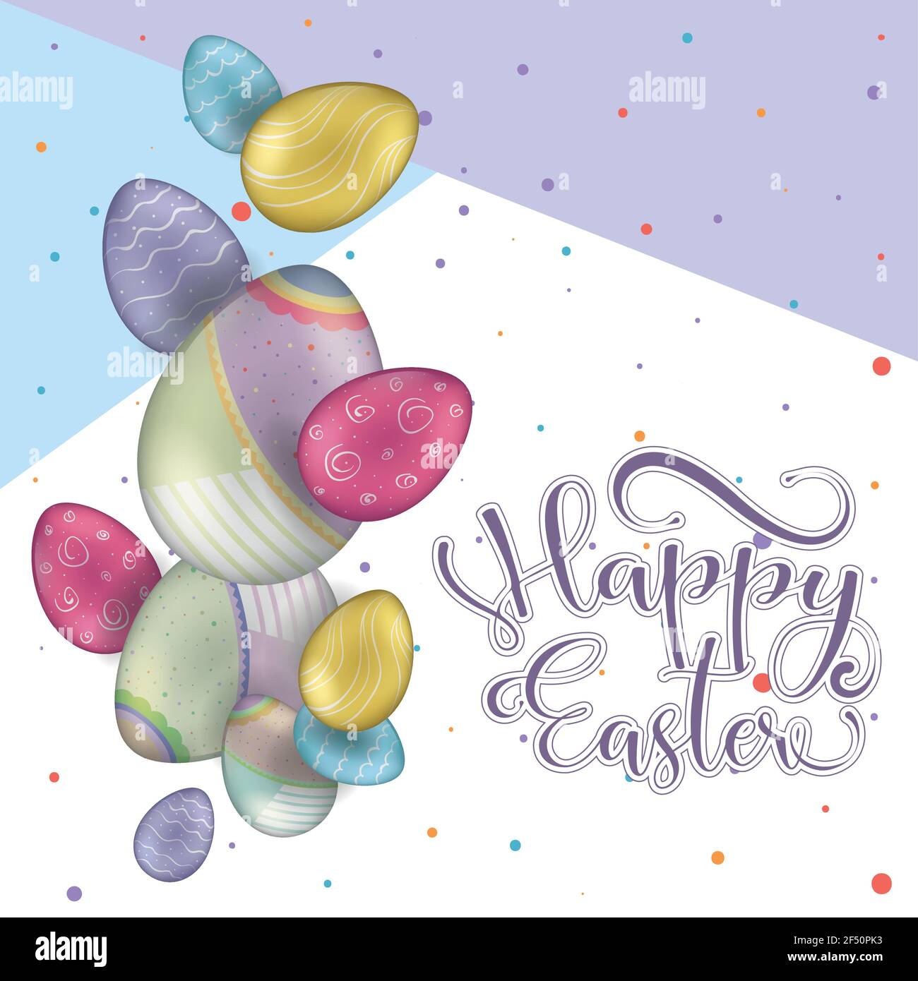 Happy easter card. Decorated easter eggs - Vector Stock Vector Image ...