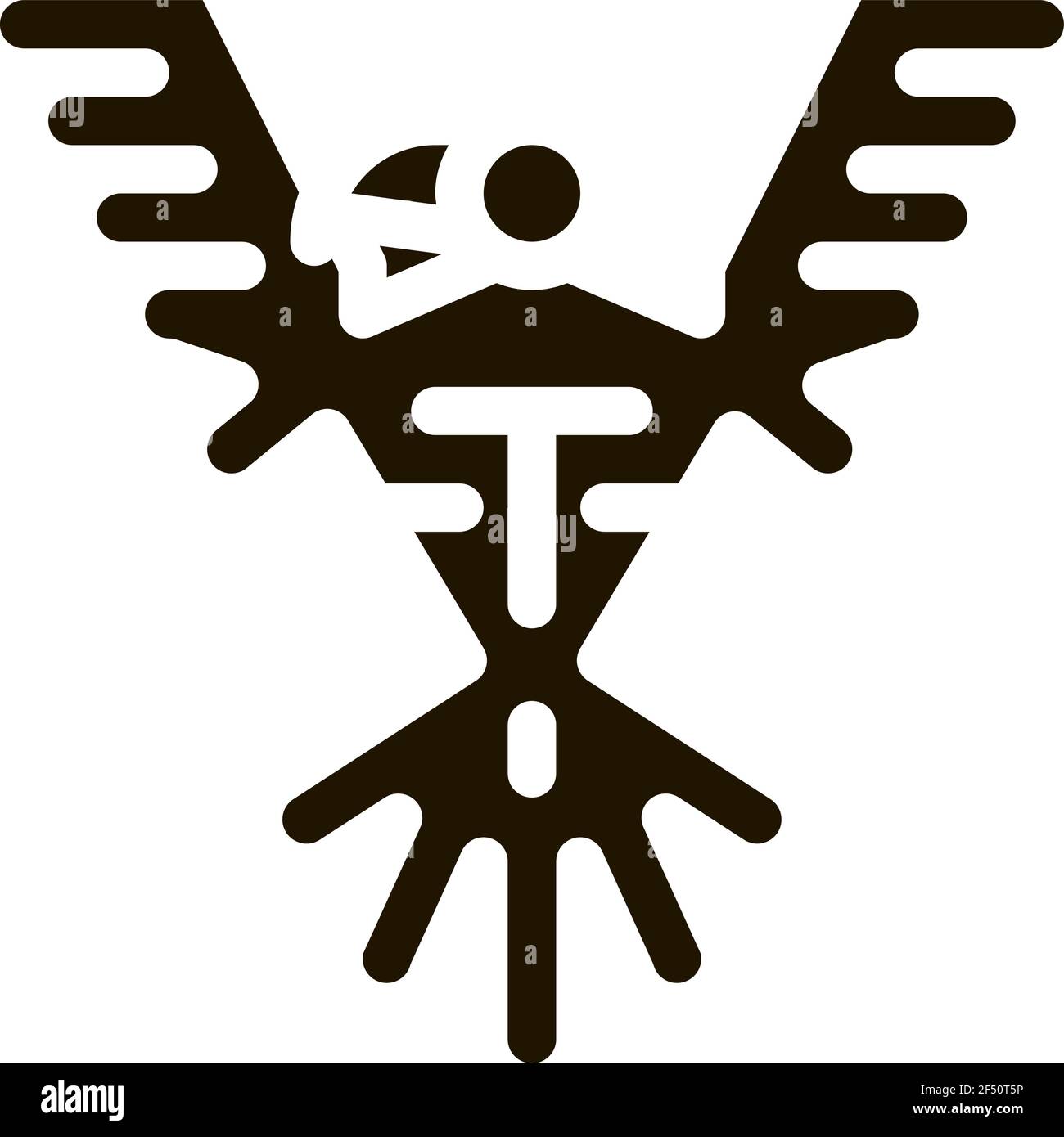 Sacred Totem Bird Icon Vector Glyph Illustration Stock Vector