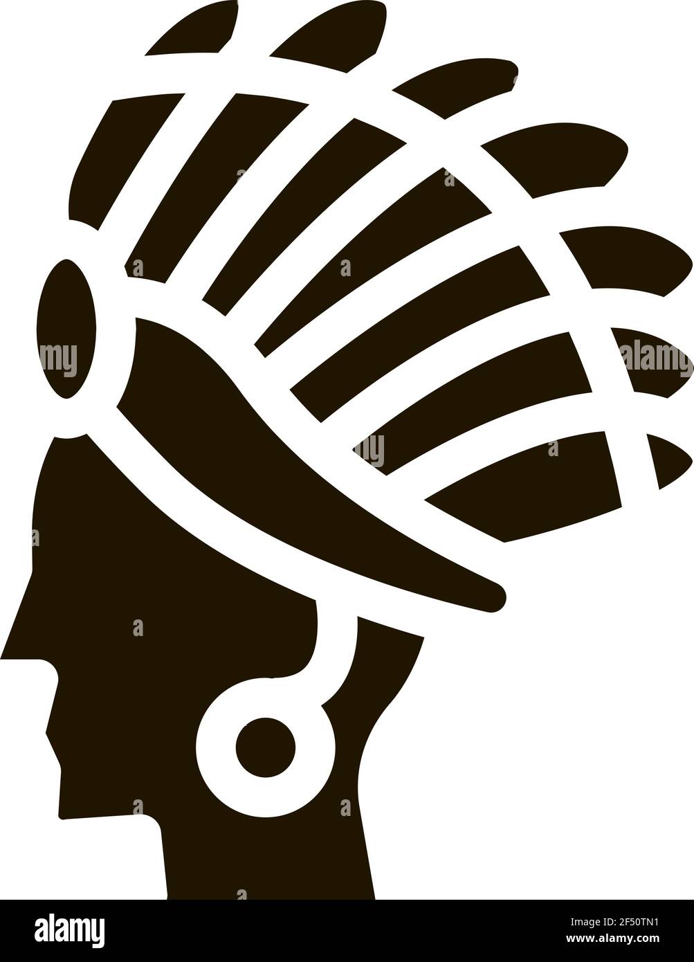 Aztec Headdress Icon Vector Glyph Illustration Stock Vector
