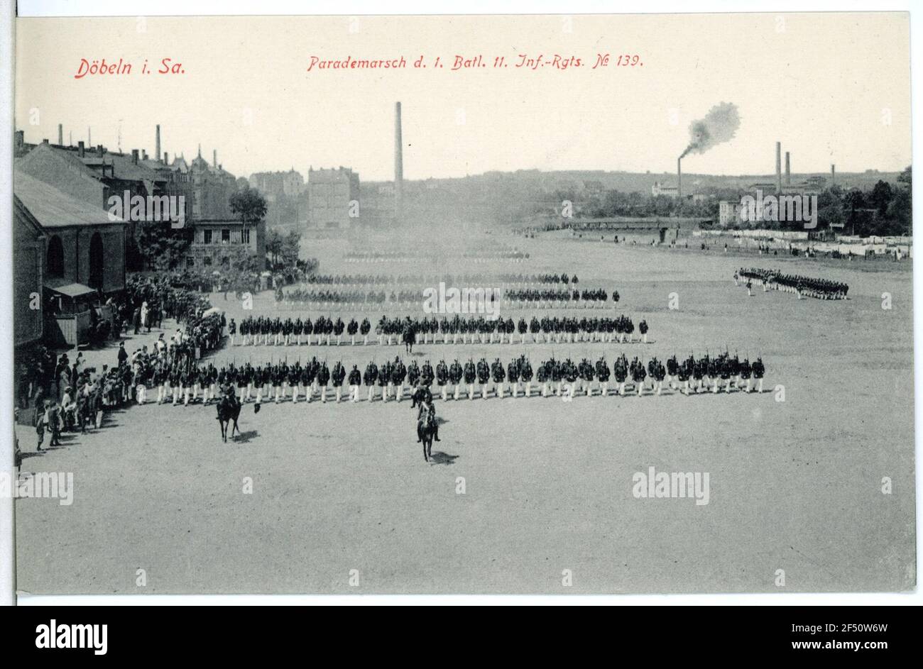 Paradmal, 11. Infantry-regiment No. 139 Dubbing. Parademarsch, 11.Inf.-Reg.139 Stock Photo