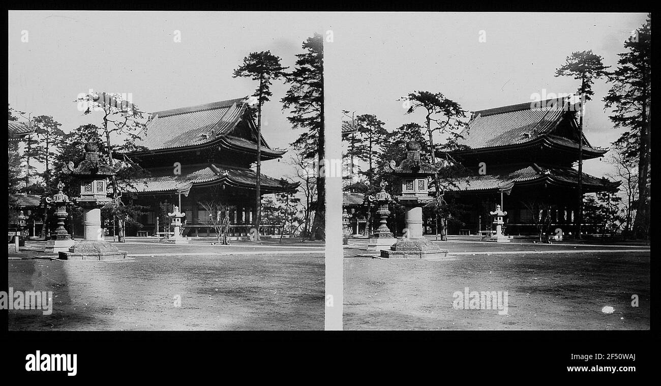 Holy lanterns in front of the Chion-in Temple Stock Photo