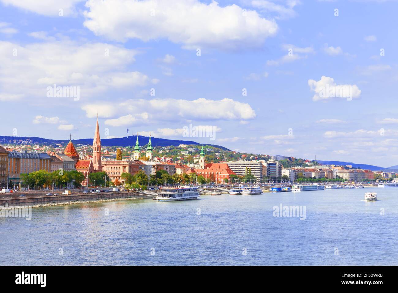 Hungary. Budapest. A riverside view on Buda Stock Photo