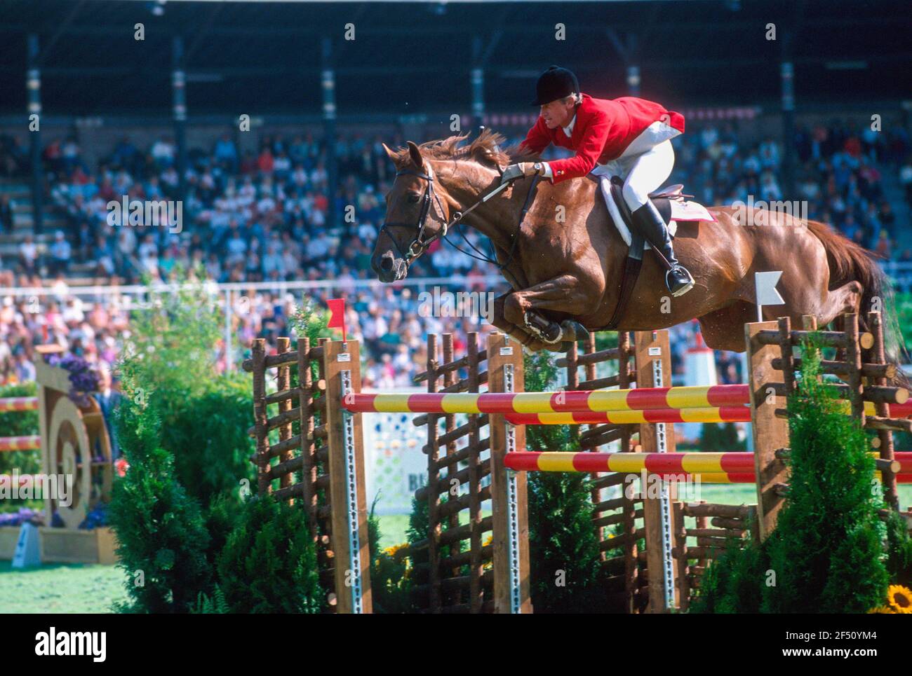 World Equestrian Games, Stockholm, 1990, Joe Fargis (USA) riding Mill