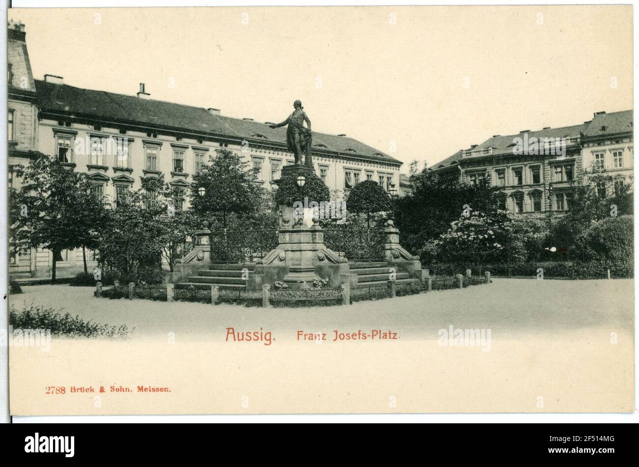 FranzJoseph's Square Aussig. KaiserJosefs Square with Memorial Statue
