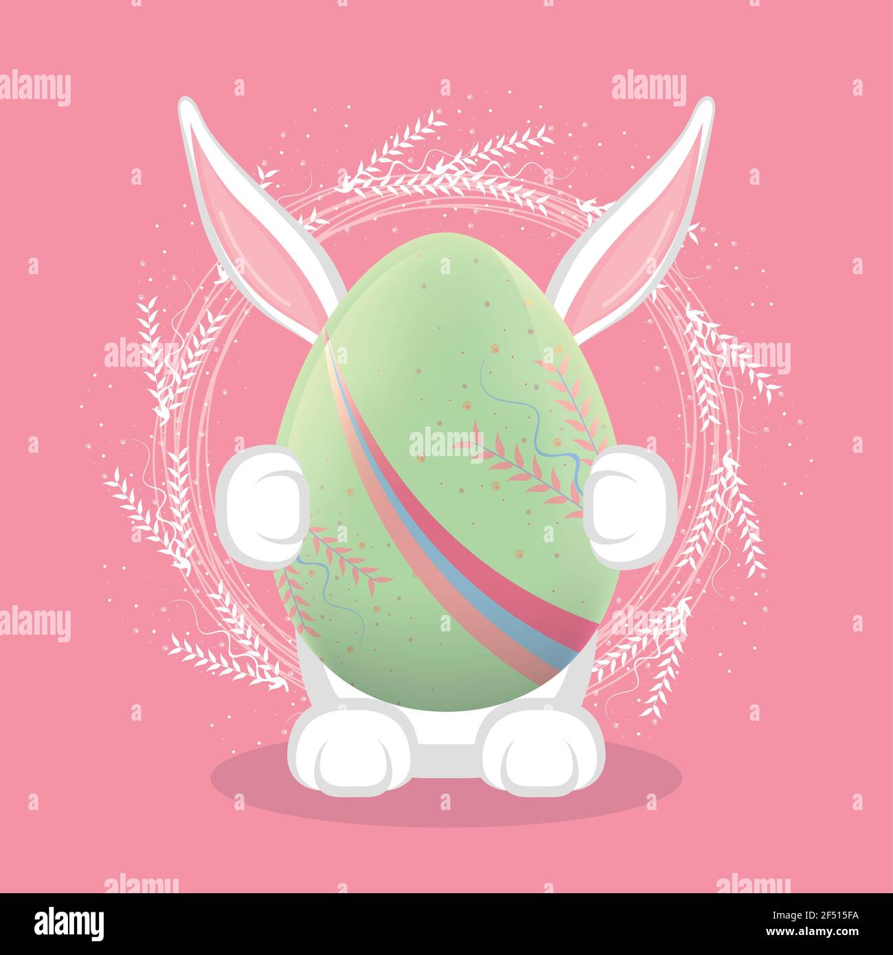 Bunny with a decorated easter egg - Vector Stock Vector Image & Art - Alamy
