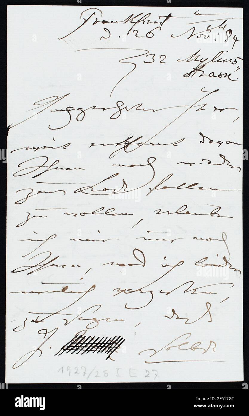 Letter from Clara Schumann to Paul Alfred Stübel Stock Photo Alamy
