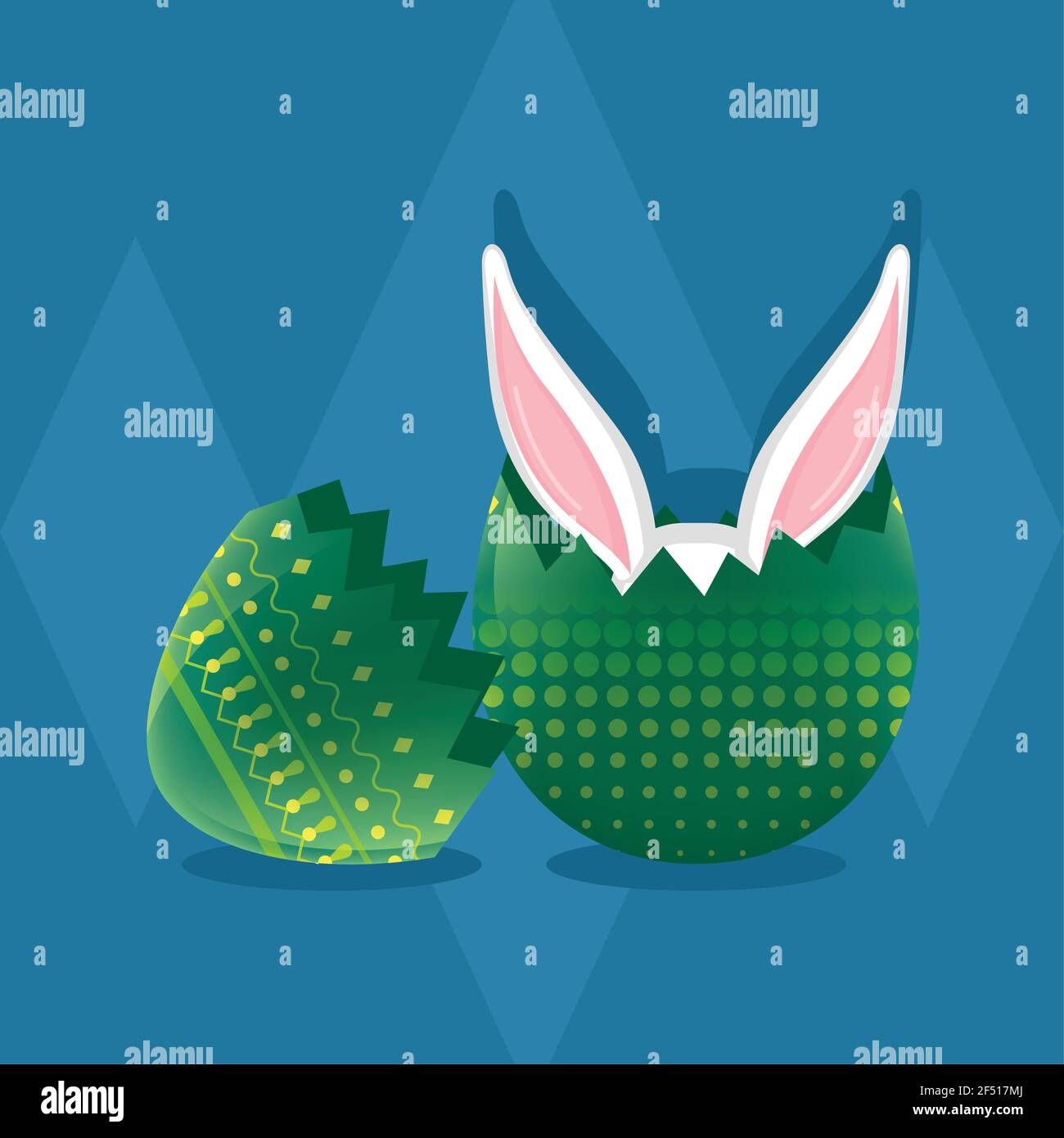 Bunny in a broken easter egg - Vector Stock Vector Image & Art - Alamy