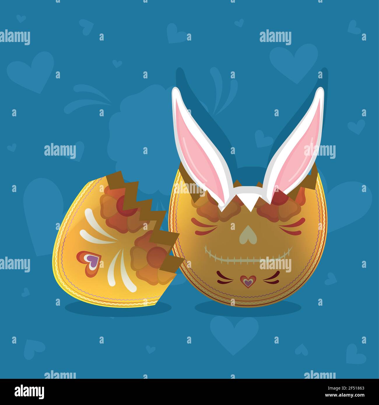 Bunny in a broken easter egg - Vector Stock Vector Image & Art - Alamy