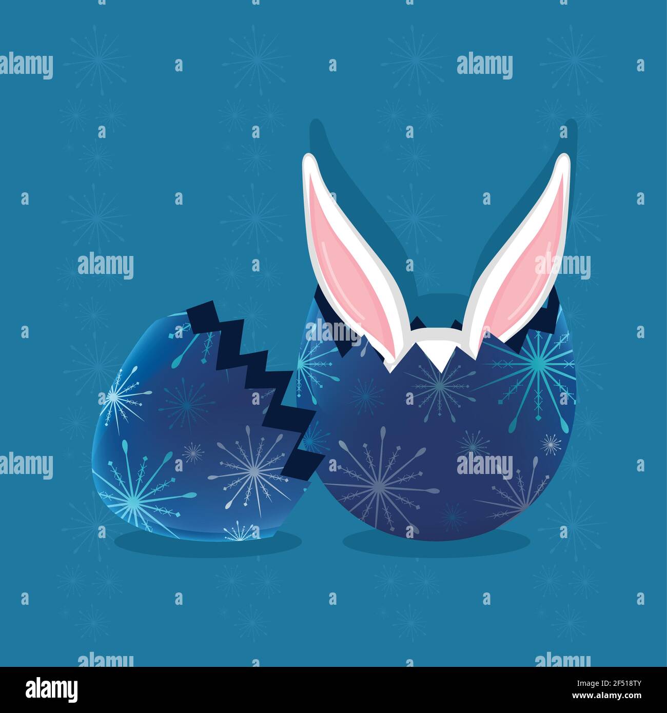 Bunny in a broken easter egg - Vector Stock Vector Image & Art - Alamy