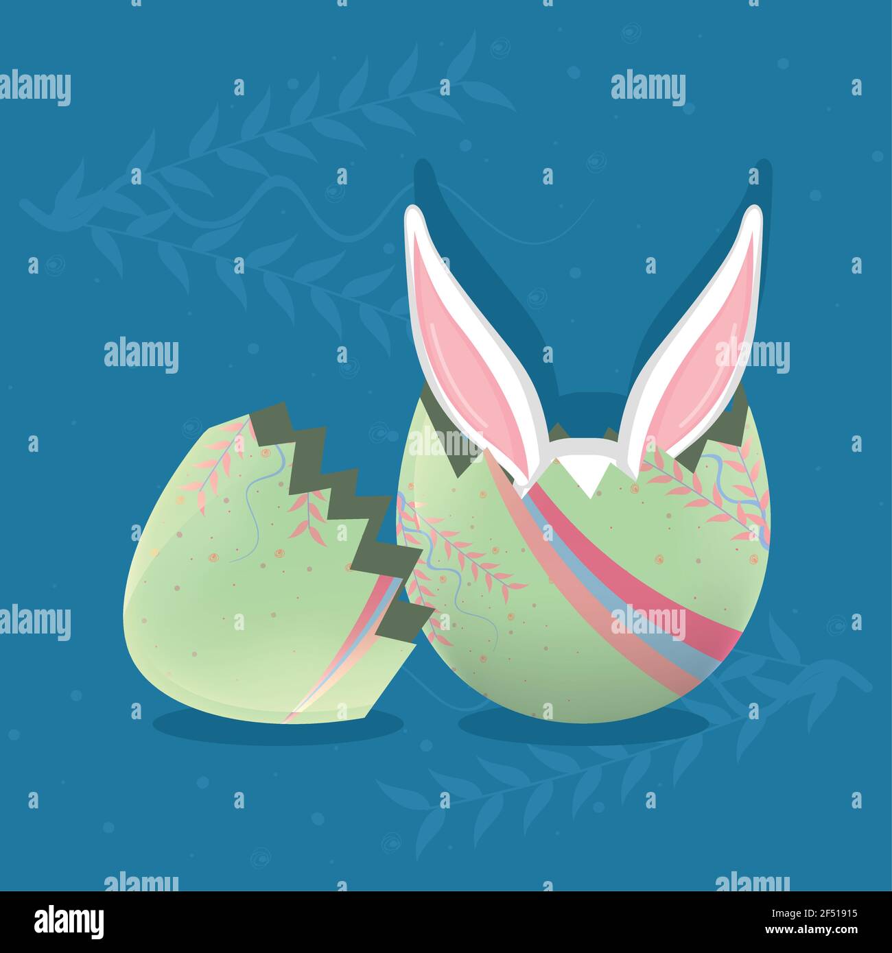 Bunny in a broken easter egg - Vector Stock Vector Image & Art - Alamy