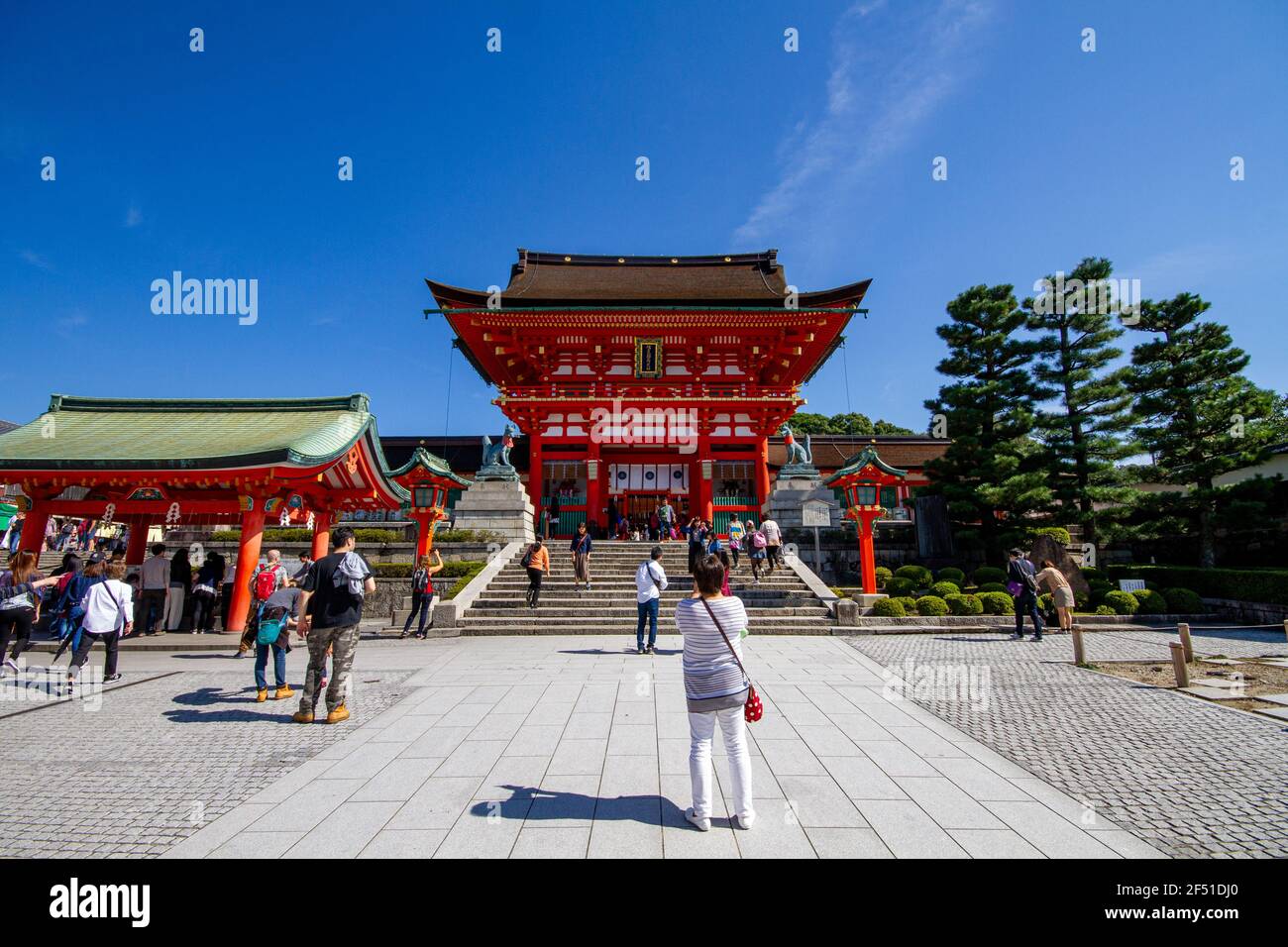 Fushimi Inari Taisha Shrine's Tower Gate Stock Photo