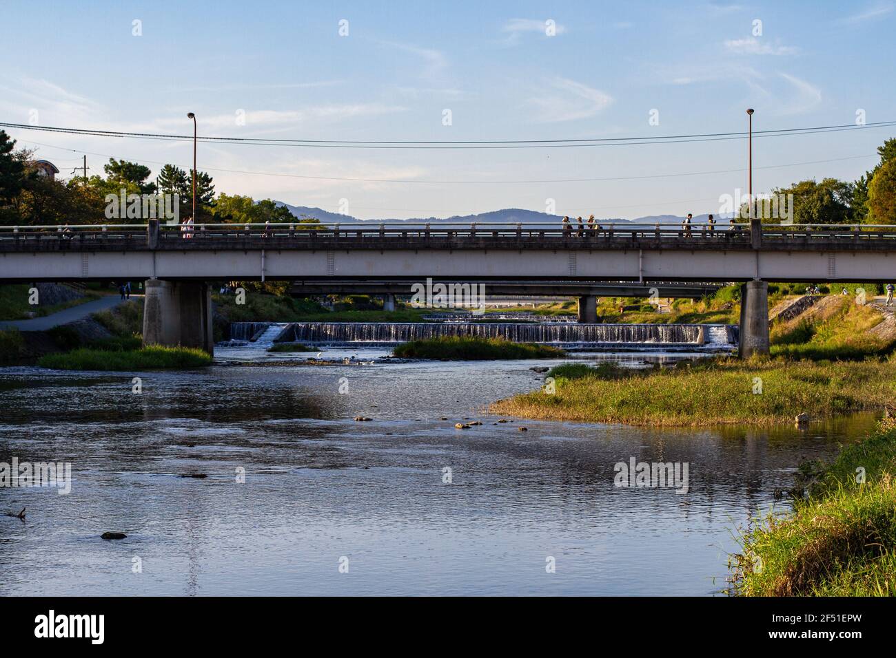 Kamo Ohashi Bridge, Japan Stock Photo