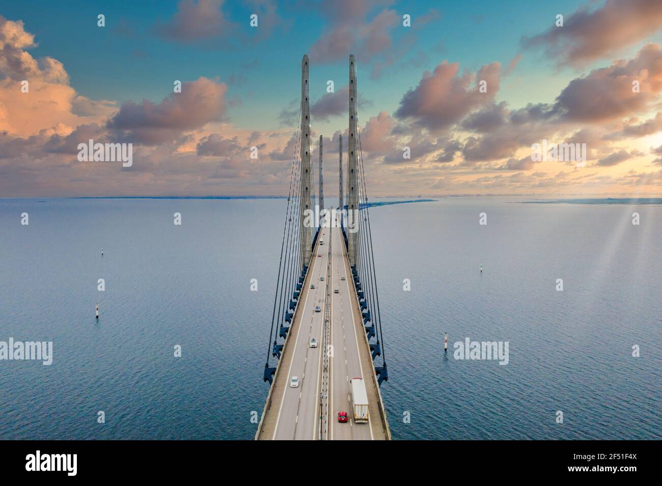 Denmark sweden bridge aerial hi-res stock photography and images - Alamy