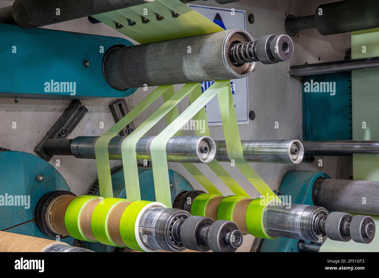 Production of duct tape.Packing tape manufacturing. Strapping Machine ...
