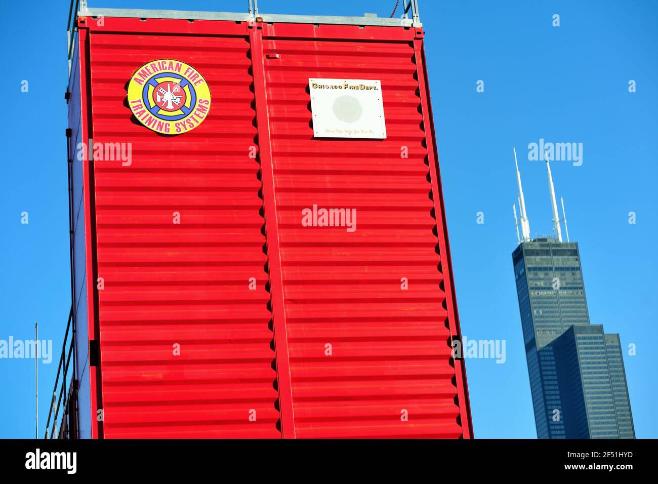 Chicago, Illinois, USA. A training tower at the Chicago Fire Academy, the school that trains the city's firefighters and investigators. Stock Photo