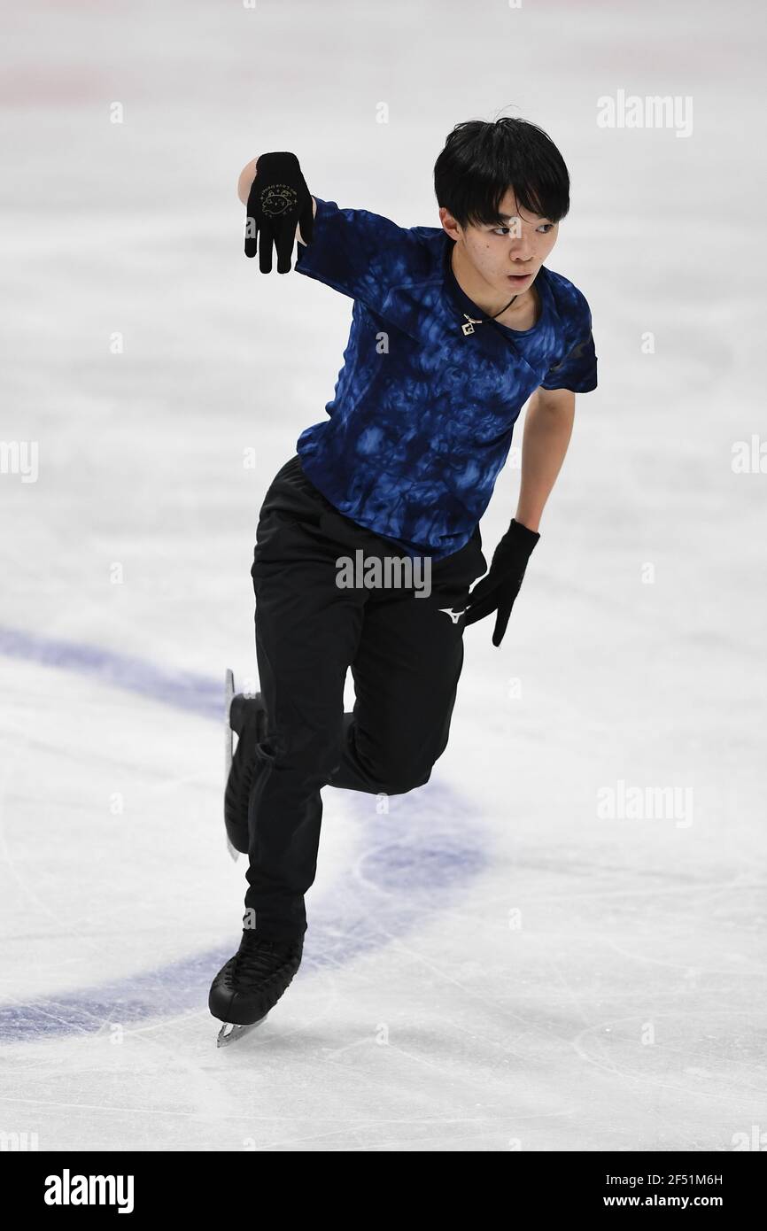 Yuma KAGIYAMA Japan, during Men Practice at the ISU World Figure