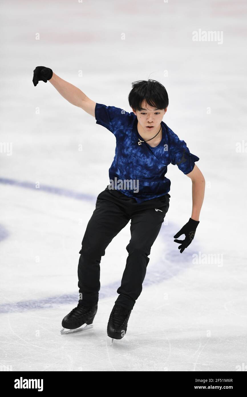 Yuma KAGIYAMA Japan, during Men Practice at the ISU World Figure