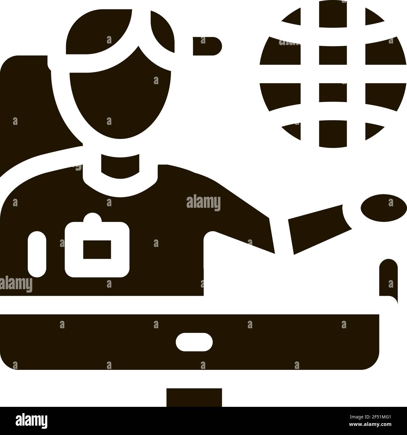 Online Computer Guide Vector Glyph Illustration Stock Vector Image ...