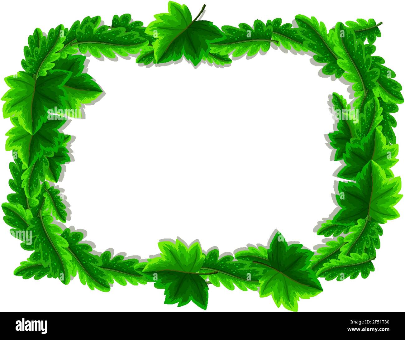 Green leaves frame template illustration Stock Vector Image & Art - Alamy