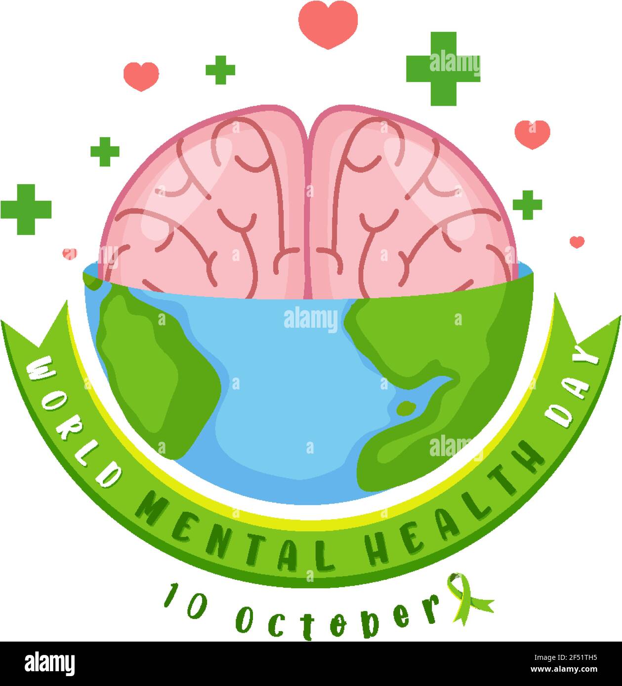 World Mental Health Day banner or logo isolated on white background ...