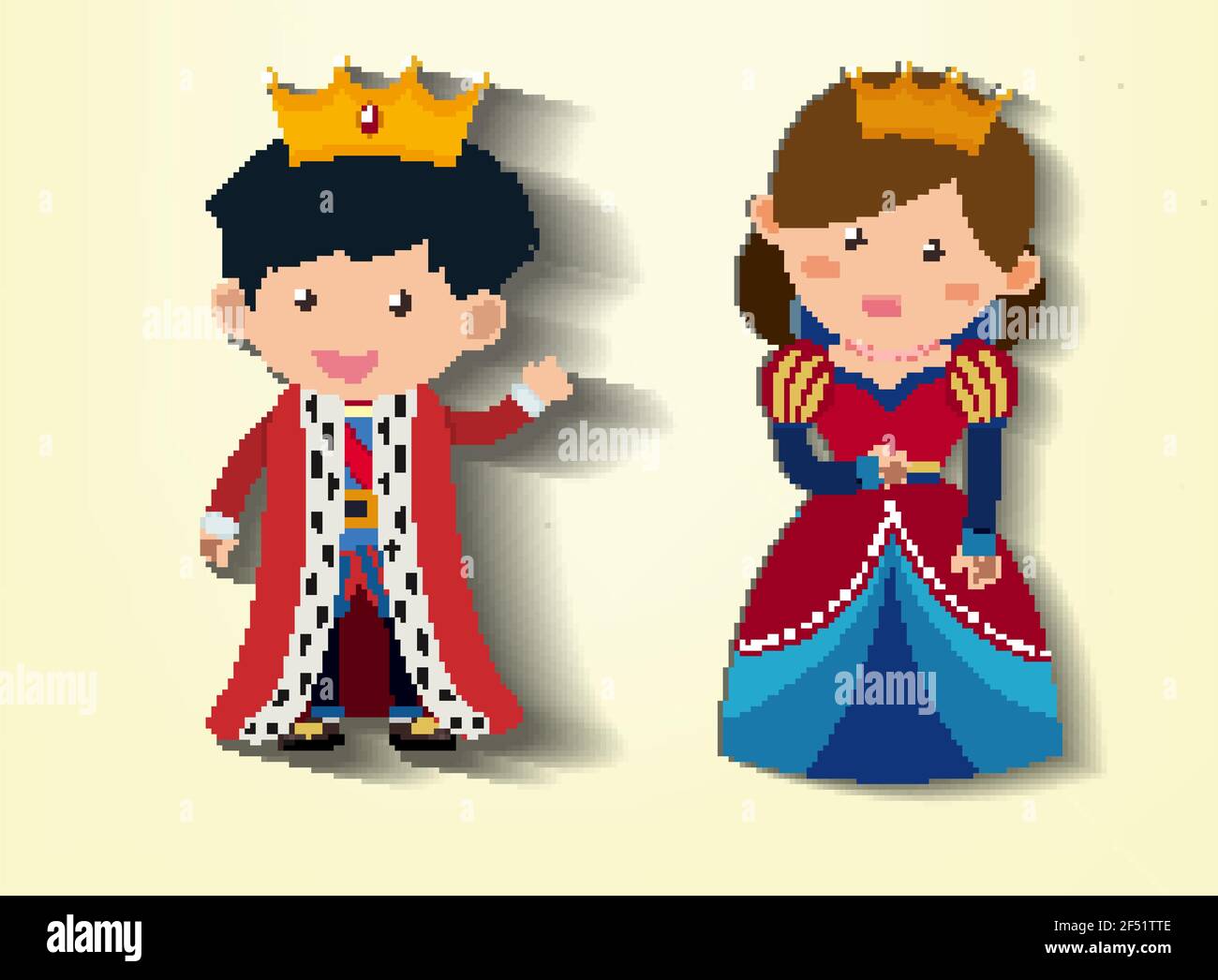 King Queen Cartoon Stock Vector