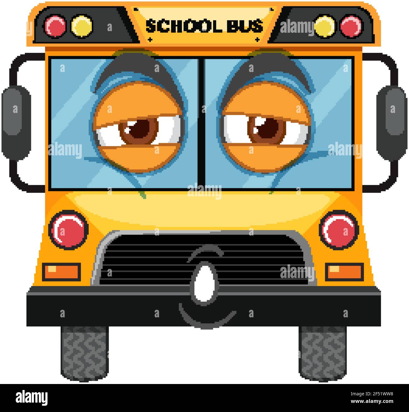 School bus cartoon character with face expression on white background  illustration Stock Vector Image & Art - Alamy
