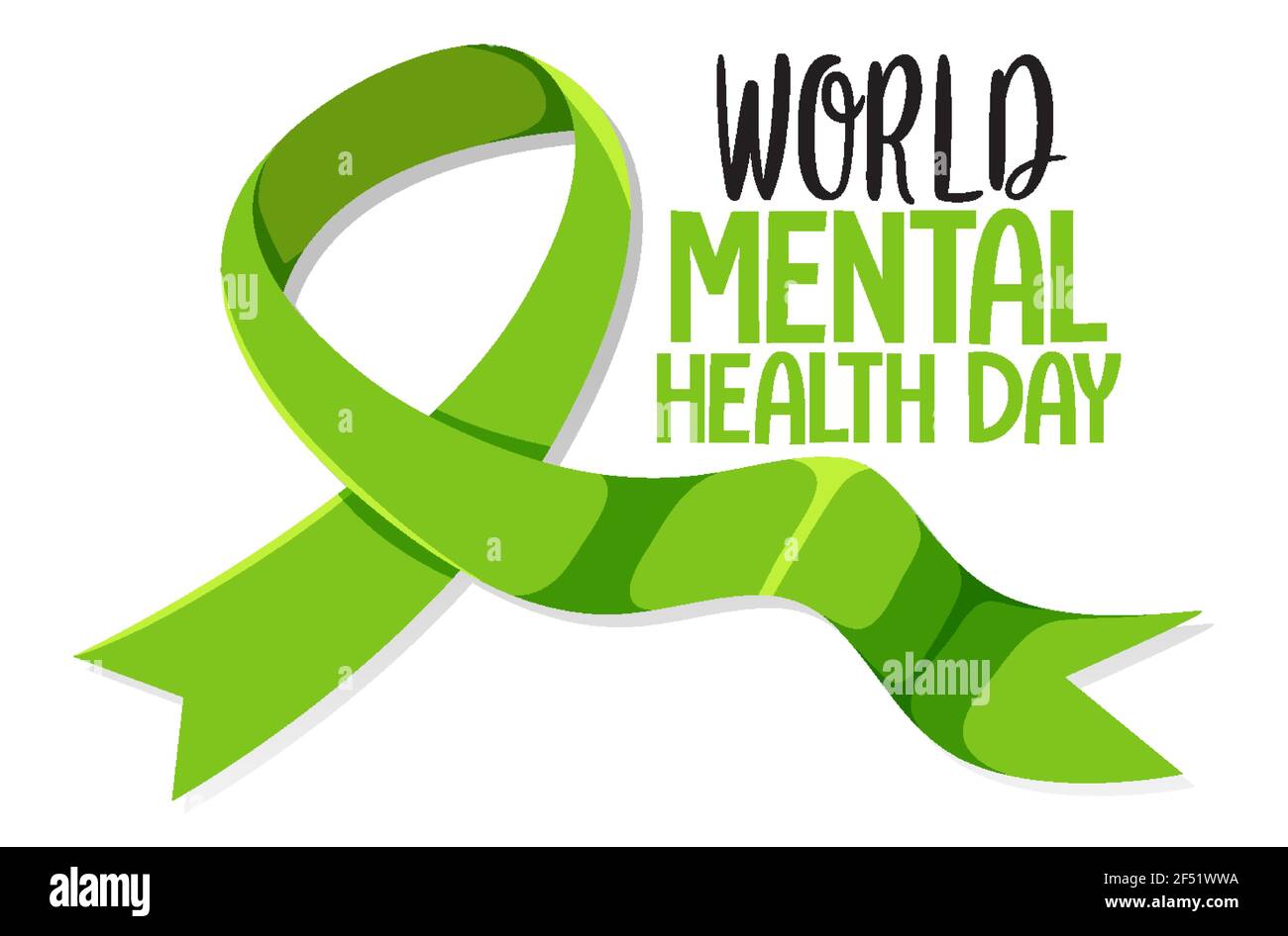 World Mental Health Day banner or logo isolated on white background ...