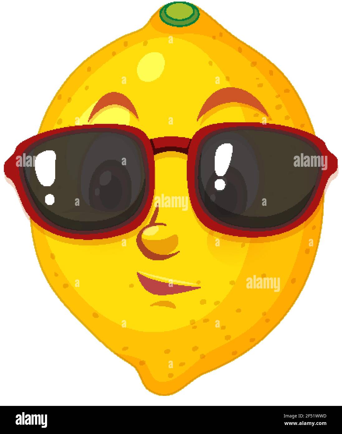 Lemon cartoon character wearing sunglasses on white background illustration  Stock Vector Image & Art - Alamy