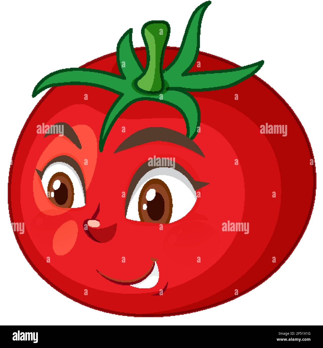 Tomato cartoon character with happy face expression on white background  illustration Stock Vector Image & Art - Alamy