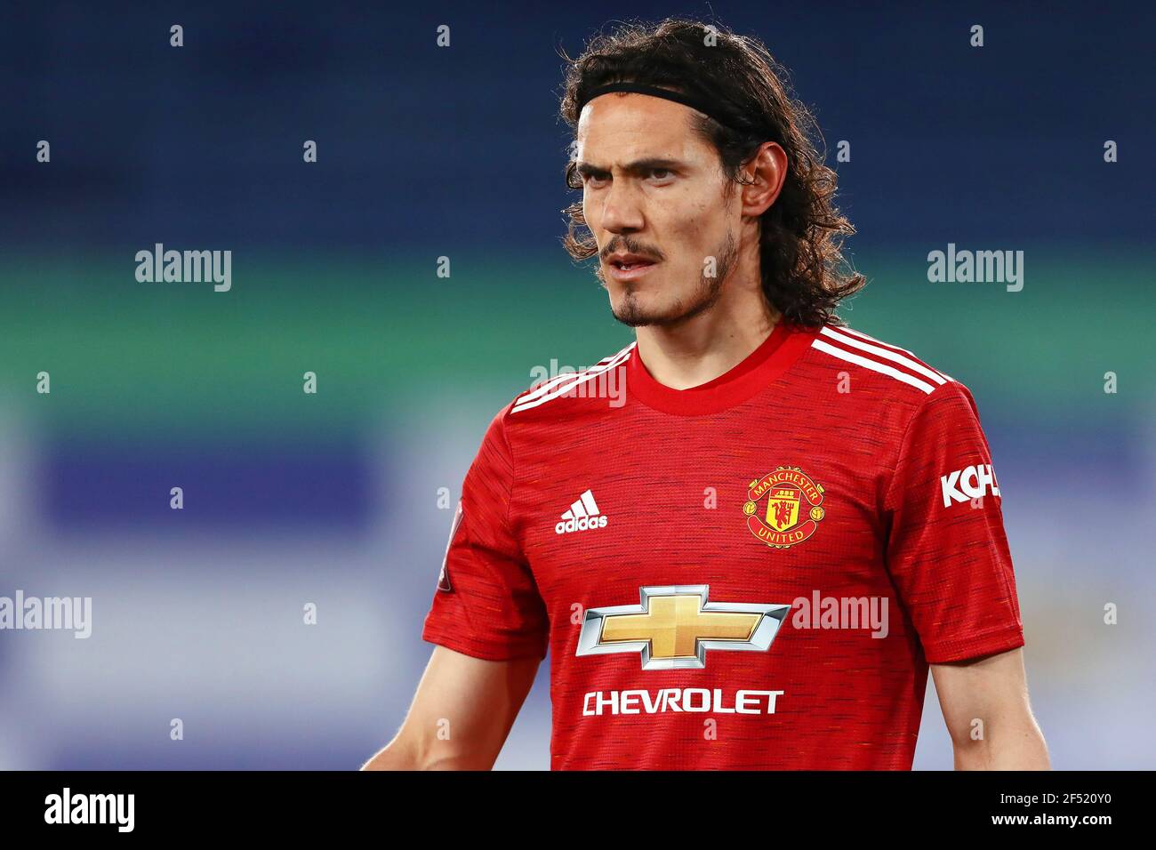 Edinson Cavani of Manchester United - Leicester City v Manchester United, The Emirates FA Cup sixth round quarter final, King Power Stadium, Leicester, UK - 21st March 2021  Editorial Use Only - DataCo restrictions apply Stock Photo