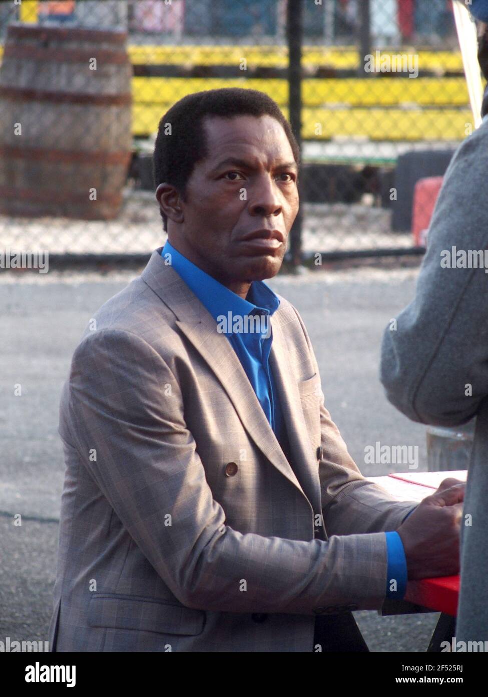 March 23, 2021, New York, New York, USA: New York- Filming in Coney Island  season 2 of the Godfather of Harlem tells the ''true story of infamous  crime boss Bumpy Johnson, who