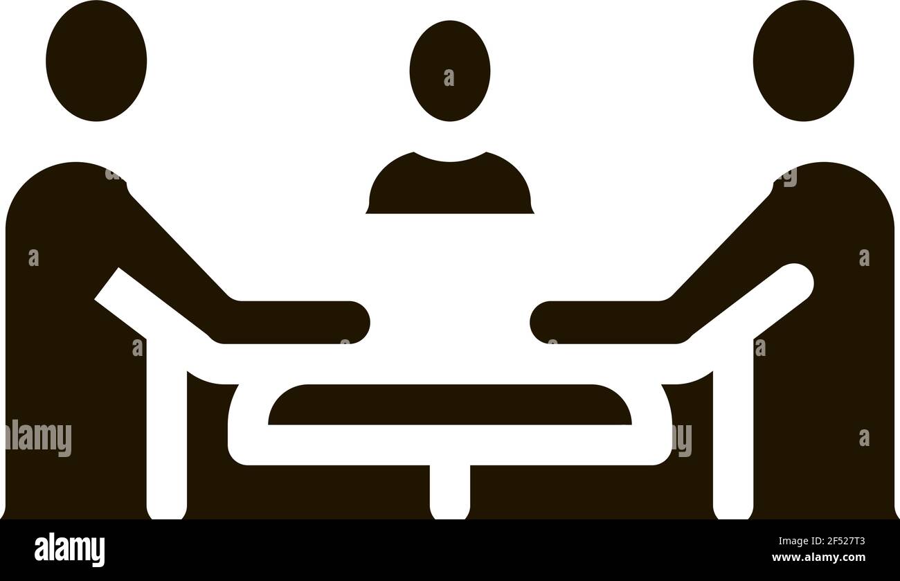 third party discussion icon Vector Glyph Illustration Stock Vector