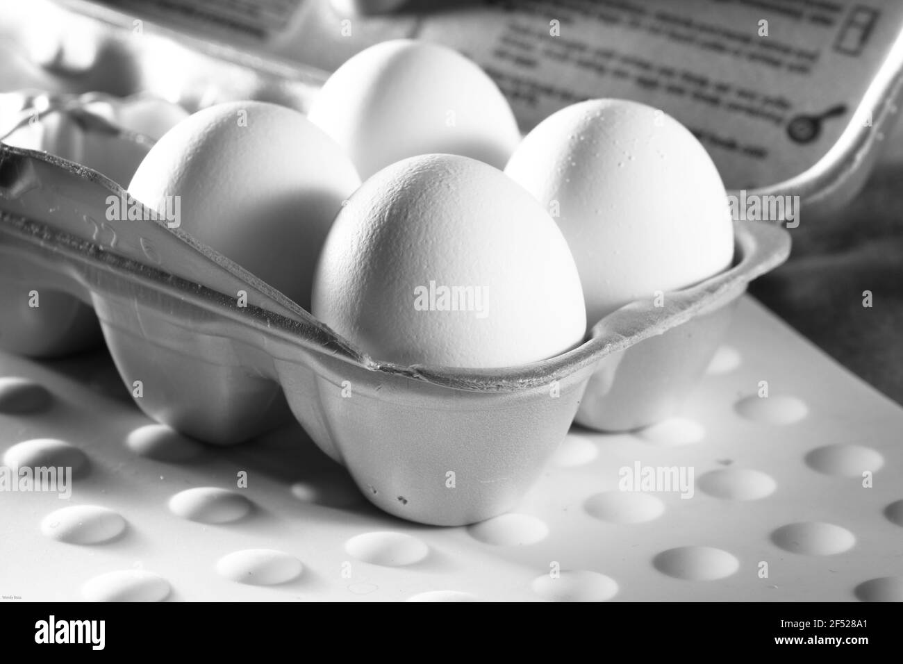 black and white image of eggs in a carton Stock Photo Alamy