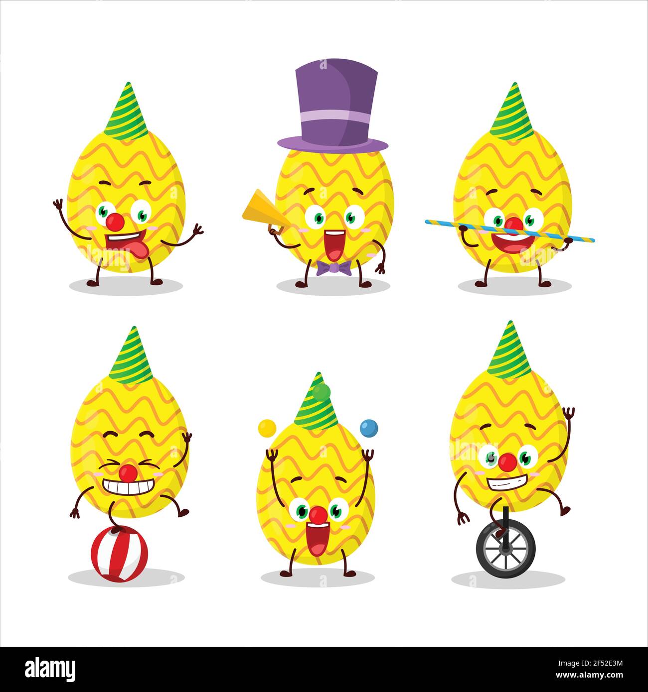 Cartoon character of yellow easter egg with various circus shows. Vector  illustration Stock Vector Image \u0026 Art - Alamy, image size:1300x1390