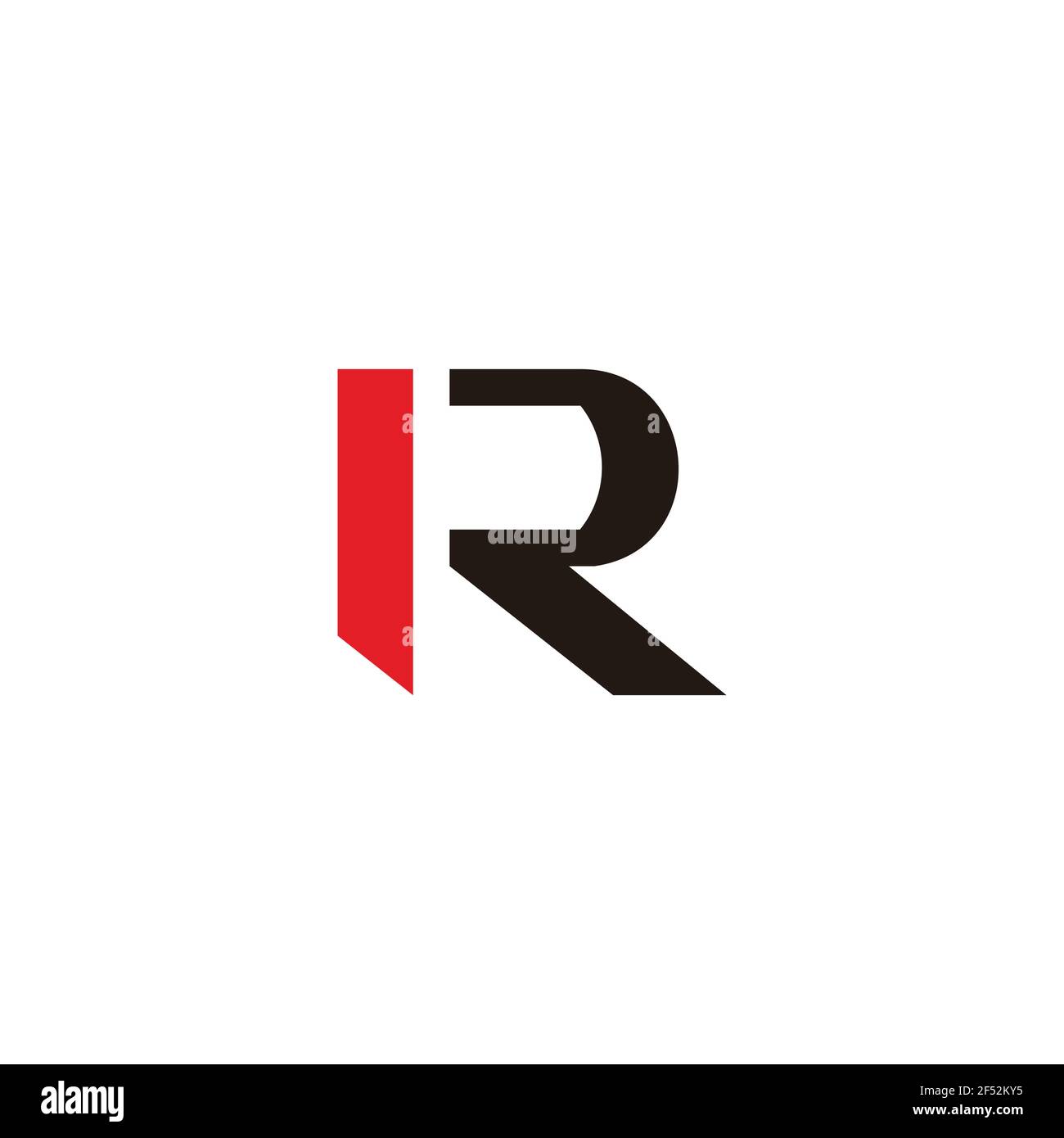 letter ri simple geometric motion design logo vector Stock Vector
