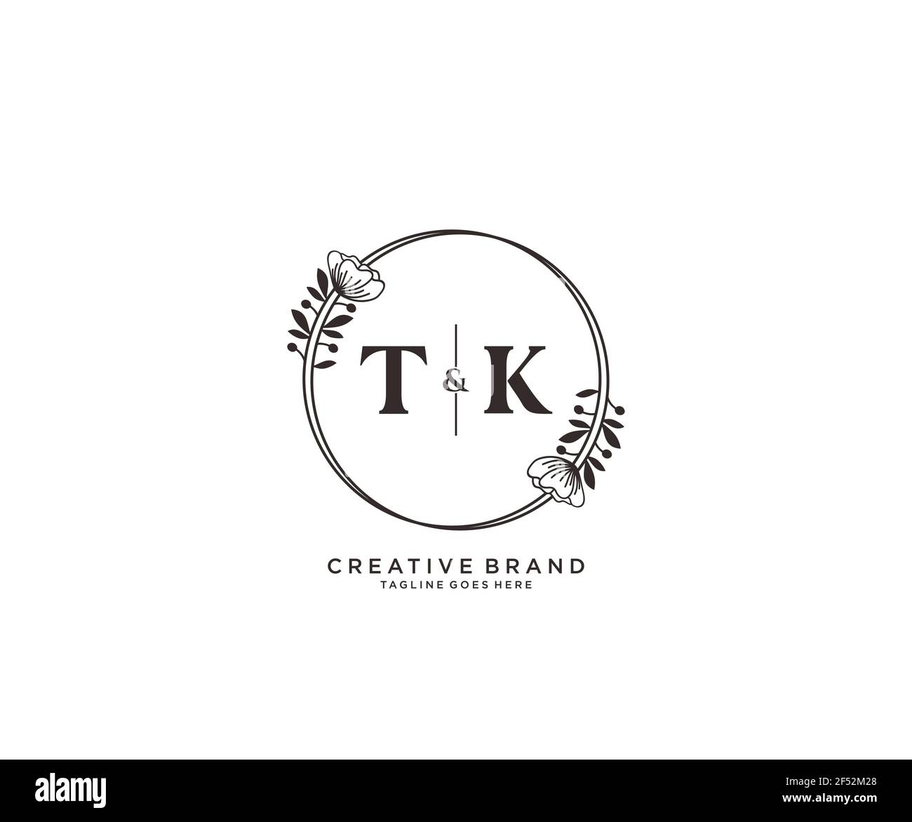 TK letters hand drawn feminine and floral botanical logo suitable for spa  salon skin hair beauty boutique and cosmetic company Stock Vector Image &  Art - Alamy