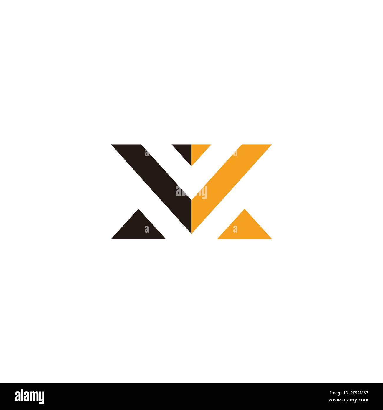 letter mv abstract geometric triangle colorful logo vector Stock Vector
