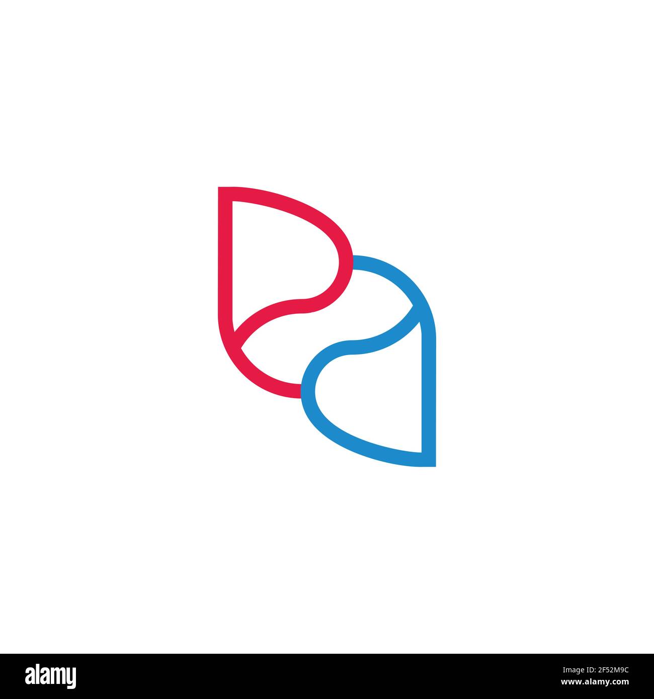 letter pd circle colorful geometric linear logo vector Stock Vector