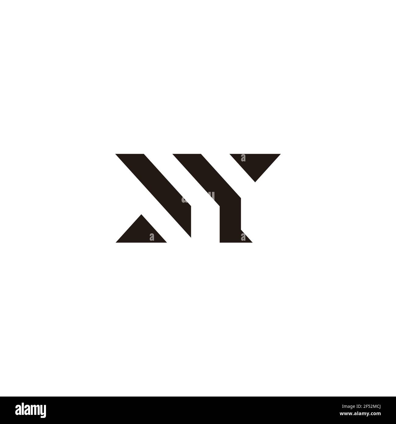 letter ny geometric lines triangle shape logo vector Stock Vector