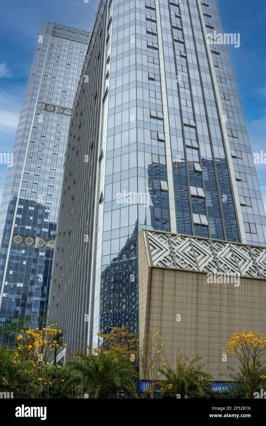 Modern architecture high-rise building, glass curtain wall office ...