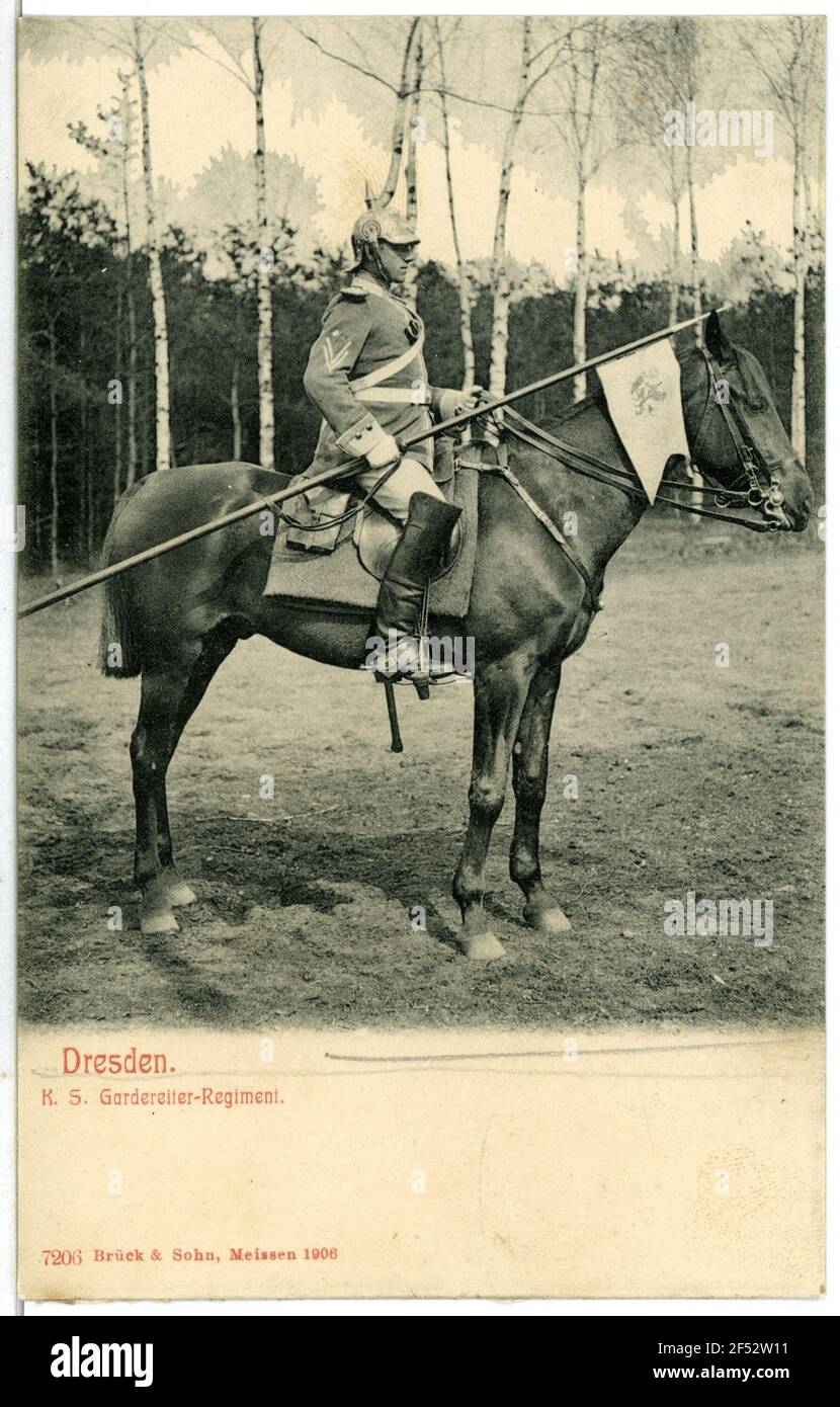 Royal Saxon Tailor Regiment Dresden. K. S. Made Manager - Regiment Stock Photo