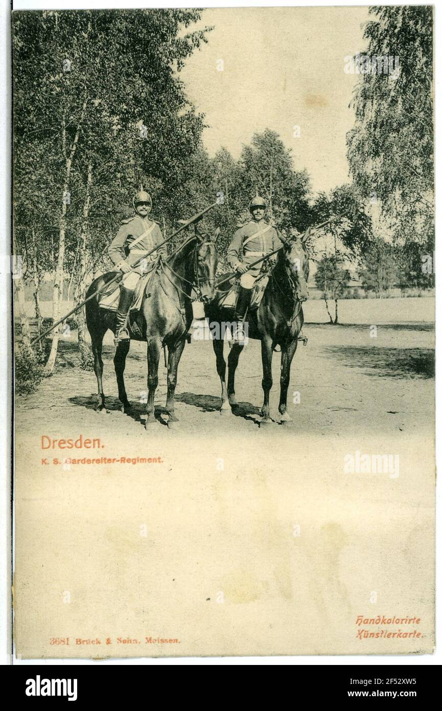 Royal Saxon Tailor Regiment Dresden. K. S. Mandrail Regiment Stock Photo