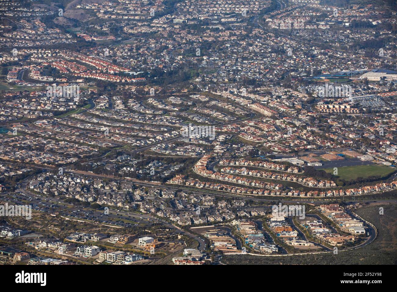 Afternoon aerial view of the city of Dana Point, California, USA Stock ...