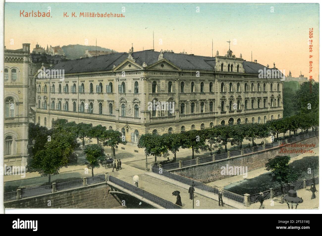 Military bath house Carlsbad. K. K. Military Badehouse (1852-1855; Václav Hagenauer, conversion 1905) Stock Photo