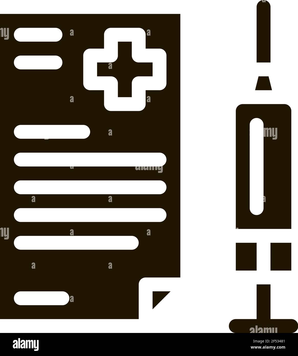 injection medical report icon Vector Glyph Illustration Stock Vector ...