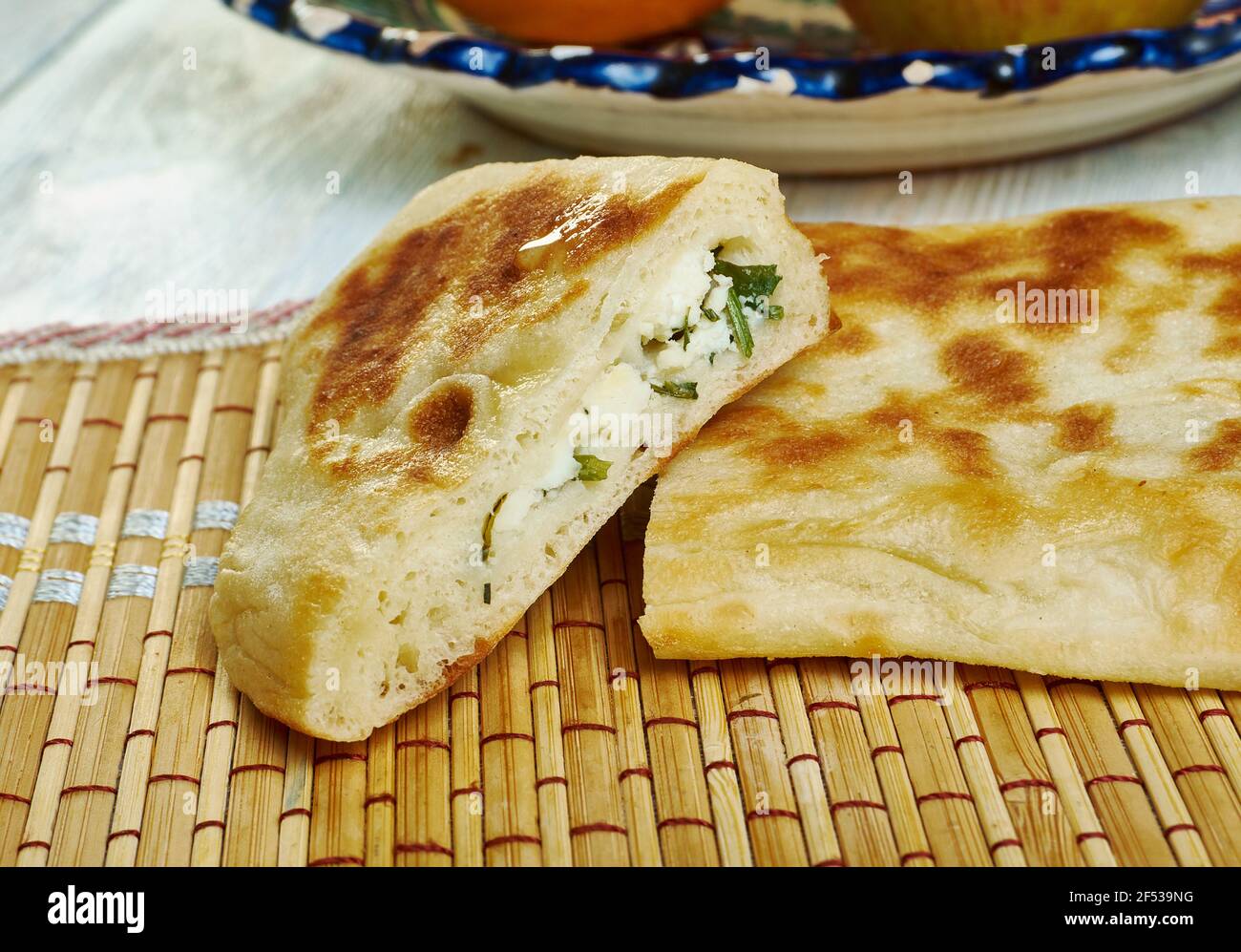 Palestinian Spinach Pies Zaatar close up Stock Photo Alamy